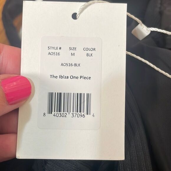 Andie The Ibiza One Piece Rib Swimsuit Black size M NWT - Picture 5 of 7